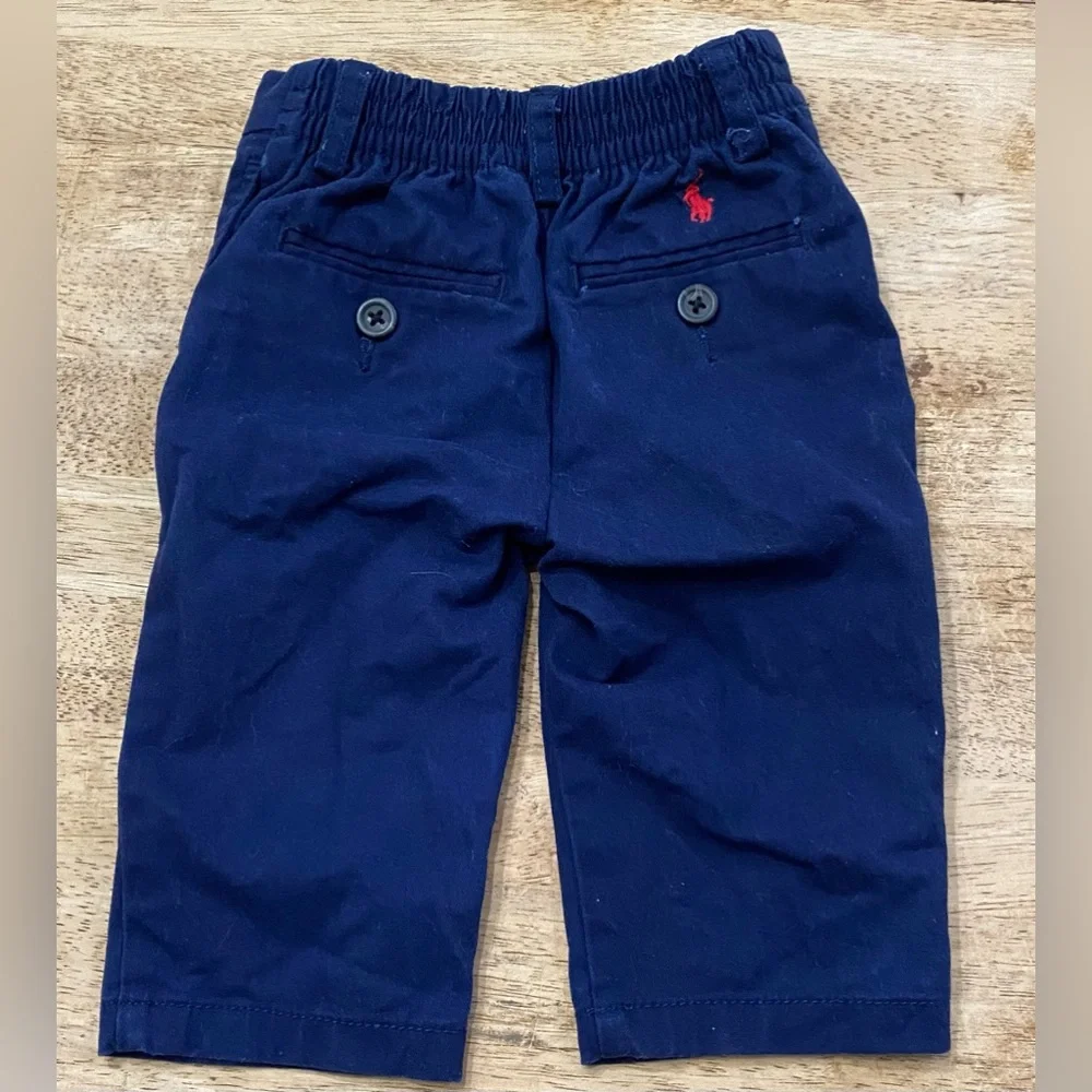 Ralph Lauren Infant Sz 6 mo Navy Polo Chino‎ Pants
